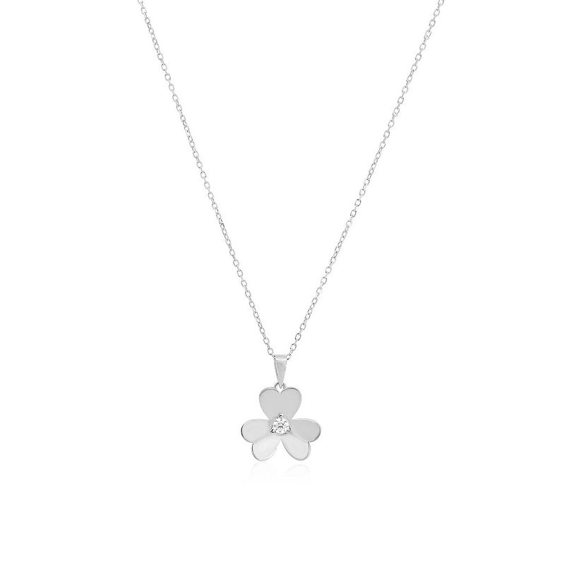 Clover Petal CZ Necklace