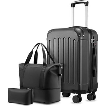 LUGGEX 20 Inch Carry On Luggage Airline Approved Hardside Suitcase with Tote Bag - Lite