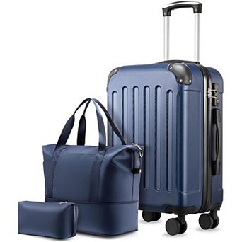 LUGGEX 20 Inch Carry On Luggage Airline Approved Hardside Suitcase with Tote Bag - EX-Lite