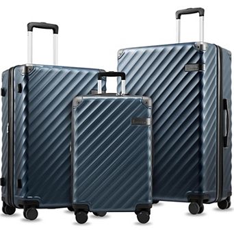 LUGGEX 20" 24" 28" 3 pc Luggage Set, Expandable PC Suitcase with Spinner Wheels KVC - EX-Core