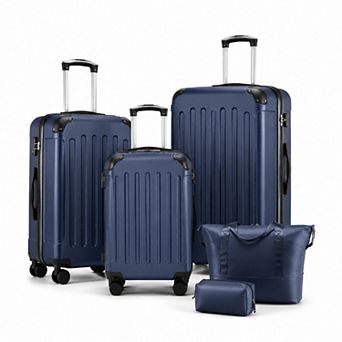 LUGGEX 5 pc Hardside Luggage Set with Tote and Toiletry Bag - EX-LiteLUGGEX