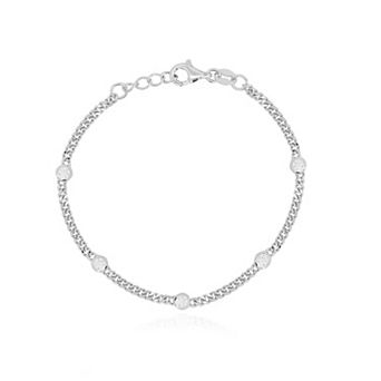 CZ Station Curb Chain Bracelet