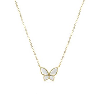 Mother of Pearl Butterfly Necklace