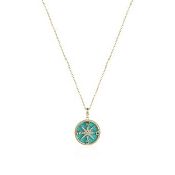 Marbled Turquoise Compass Necklace