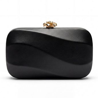 Hard Shell Clutch Purse Flower Evening Handbag With Detachable Chain Strap