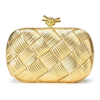 Vegan Leather Women Evening Clutch Handbag With Detachable Chain Strap