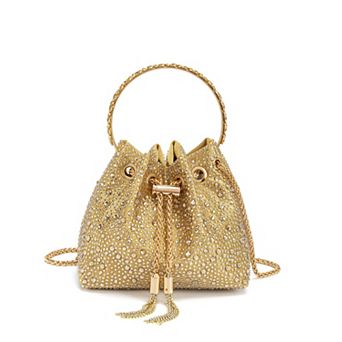 Sparkly Rhinestone Evening Clutch Purse Detachable Strap Handbag