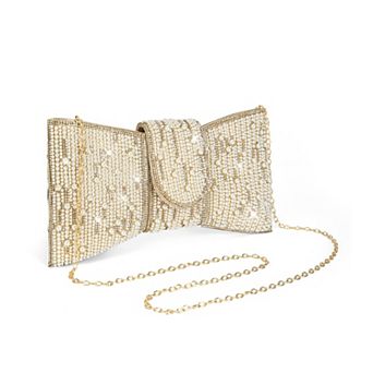 Rhinestone Butterfly Evening Clutch Purse With Detachable Chain Strap