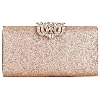 PU Leather Sparkling Sequined Evening Clutch Purse Women Formal Party Handbag
