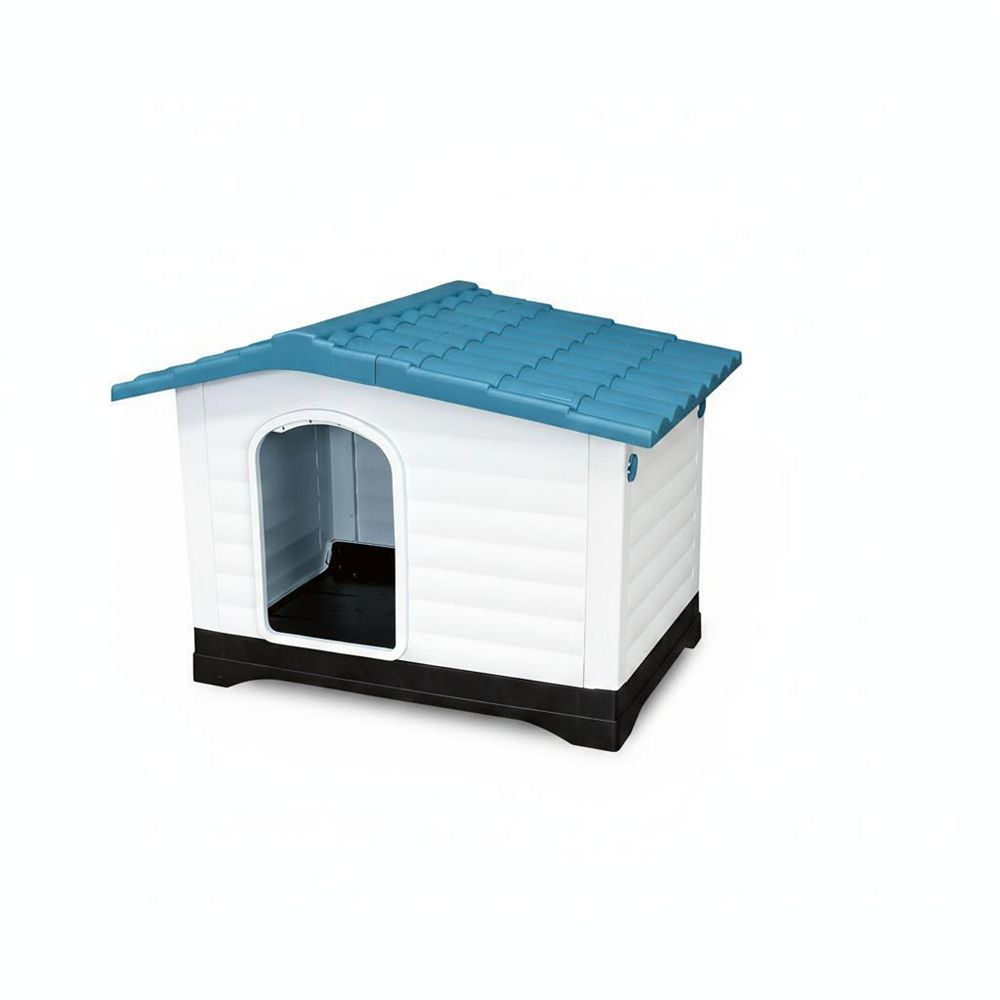 Durable 2-Door Dog House with Fold-Out Porch Spacious, Comfortable ...