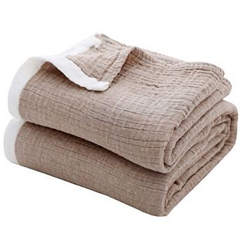 4 Layer Cotton Muslin Blanket Breathable Snag Resistant Soft Washable