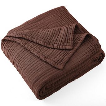 4 Layer Muslin Cotton Blanket Soft Breathable Lightweight Versatile Easy Care