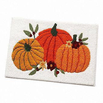Pumpkin Pattern Ultra Soft Plush Bath Rug Water Absorbent Quick Dry Floor Mat