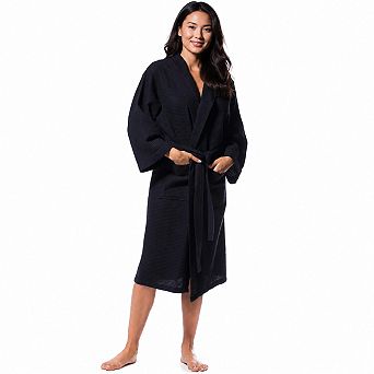 Unisex Waffle Weave Bathrobe Soft Quick Dry Spa Robe