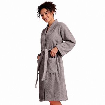 Women's Premium Cotton Terry Kimono Bathrobe Soft Absorbent Comfort Lounge Wear