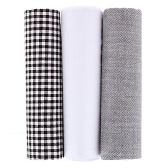 Essentials by Trafalgar Traditional Herringbone and Check Dark Handkerchiefs