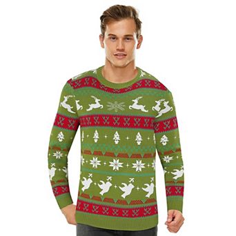 Men's Crew Neck Long Sleeve Christmas Sweater Holiday Pullover