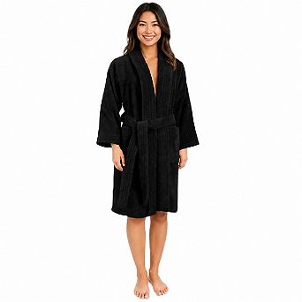 100% Cotton Turkish Terry Cloth Women's Bathrobe Shawl Collar Quick Dry