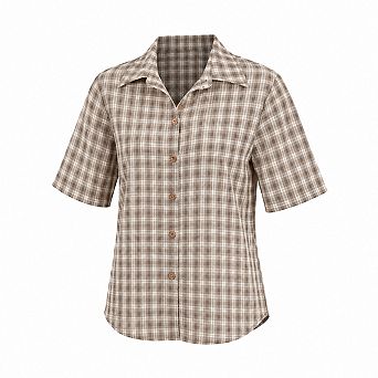 Womens Y2k Plaid Button Up Short Sleeve Shirt Streetwear