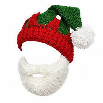 Winter Knitted Crochet Beanie Santa Hat with Beard