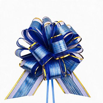 6 Pack Large Blue Gift Bow Ribbon Decorations