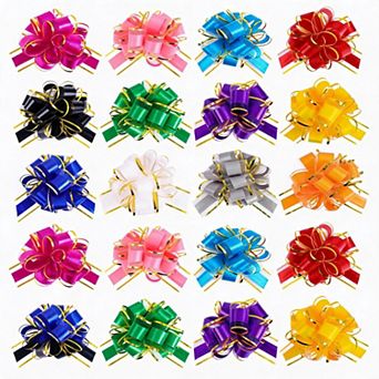 24 Pack 6 Inch Large Multicolor Gift Bows