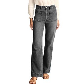 Womens High Waisted Wide Leg Jeans Denim Pants