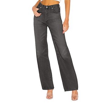Womens Wide Leg Straight Baggy Jeans Trendy