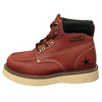 Men's Moc Toe Boots Leather Roofing Work shoes