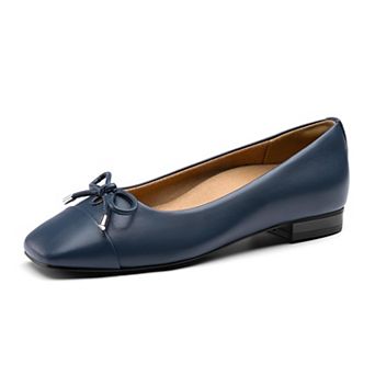 Womens Bow Square Arch Support Ballet Flats Ballerina Shoes