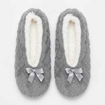 Women's Fuzzy Bow Slipper Socks