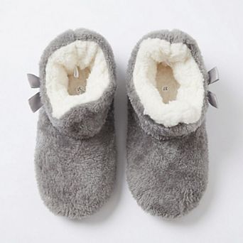 Women's Fuzzy Heart Bow Slipper Boots