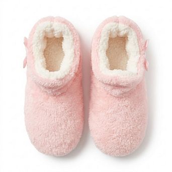 Women's Fuzzy Heart Bow Slipper Boots