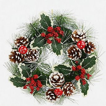 12” Christmas Wreath Berry Handmade Floral Front Door Rustic Wreath