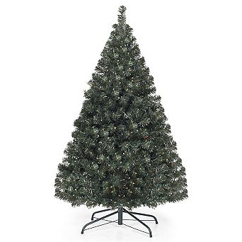 4.5 FT Hinged Pre‑Lit Artificial Christmas Tree with 398 Branch Tips, 200 LED Lights & Iron Stand