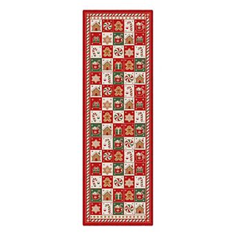 GENIMO Christmas Area Rug Machine Washable Non Slip Low Pile Lightweight Indoor Rug for Living Room