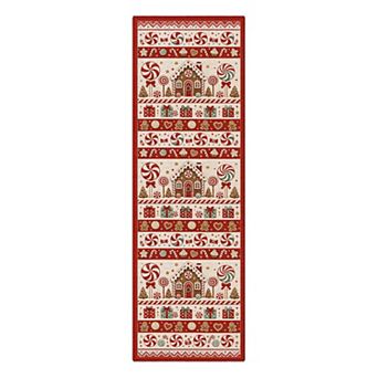 GENIMO Christmas Area Rug Machine Washable Non Slip Low Pile Lightweight Indoor Rug for Living Room