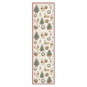 GENIMO Christmas Area Rug Machine Washable Non Slip Low Pile Lightweight Indoor Rug for Living Room
