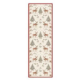 GENIMO Christmas Area Rug Machine Washable Non Slip Low Pile Lightweight Indoor Rug for Living Room