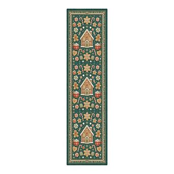 GENIMO Christmas Area Rug Machine Washable Non Slip Low Pile Lightweight Indoor Rug for Living Room