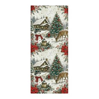 GENIMO Christmas Area Rug Machine Washable Non Slip Low Pile Lightweight Indoor Rug for Living Room