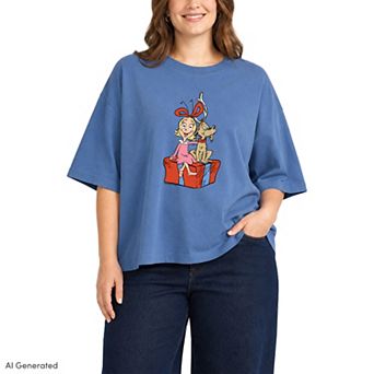 Women's Dr. Seuss The Grinch Max & Cindy Lou Who Boxy Tee
