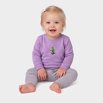 Christmas Tree Paint Strokes - Infant Crew Fleece Sweatshirt