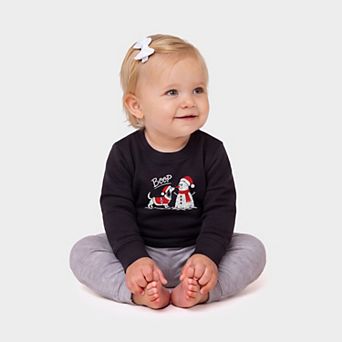 Boop Snowman and Dog - Infant Crew Fleece Sweatshirt