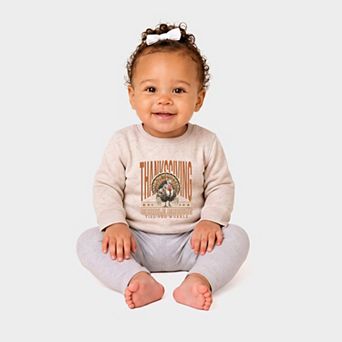 Thanksgiving Gobble Gobble Till You Wobble - Infant Crew Fleece Sweatshirt