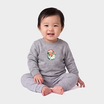 Retro Santa Face - Infant Crew Fleece Sweatshirt