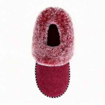 Womens Bootie Slippers Warm Soft House Shoes Fluffy Collar