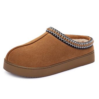 Womens Memory Foam Slippers Faux Suede Slip On Fluffy Warm Shoes