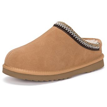 Suede Platform Slip On Clog Mules Slippers