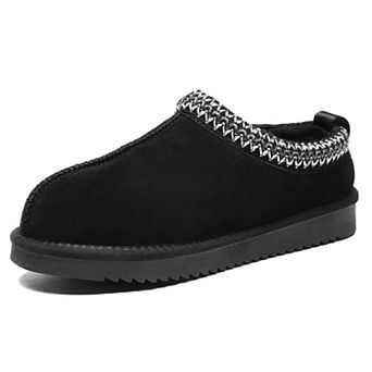Womens Genuine Suede Fuzzy Winter Warm Slippers House Shoes